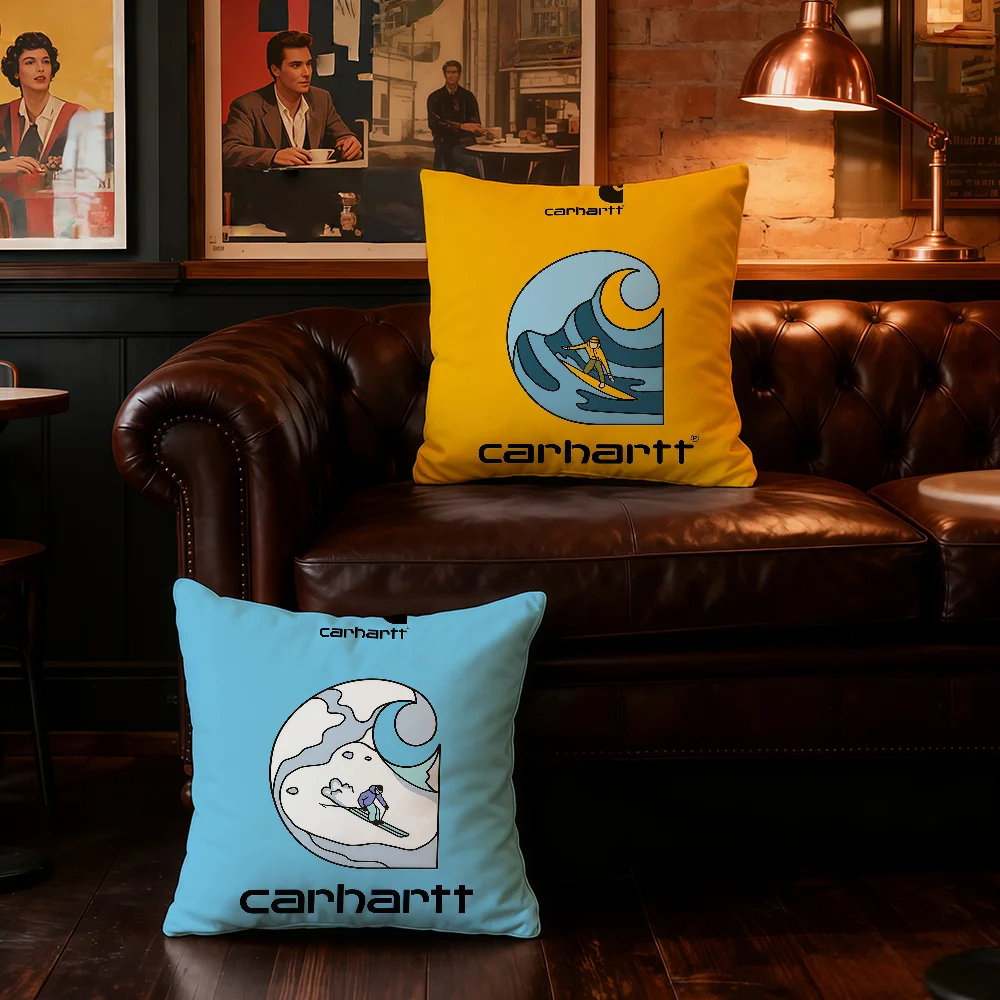 Фото Чехол для подушки с логотипом C-Carhartt-ES, модный, для дома и офиса, удобный, в скандинавском стиле, с молнией. №3