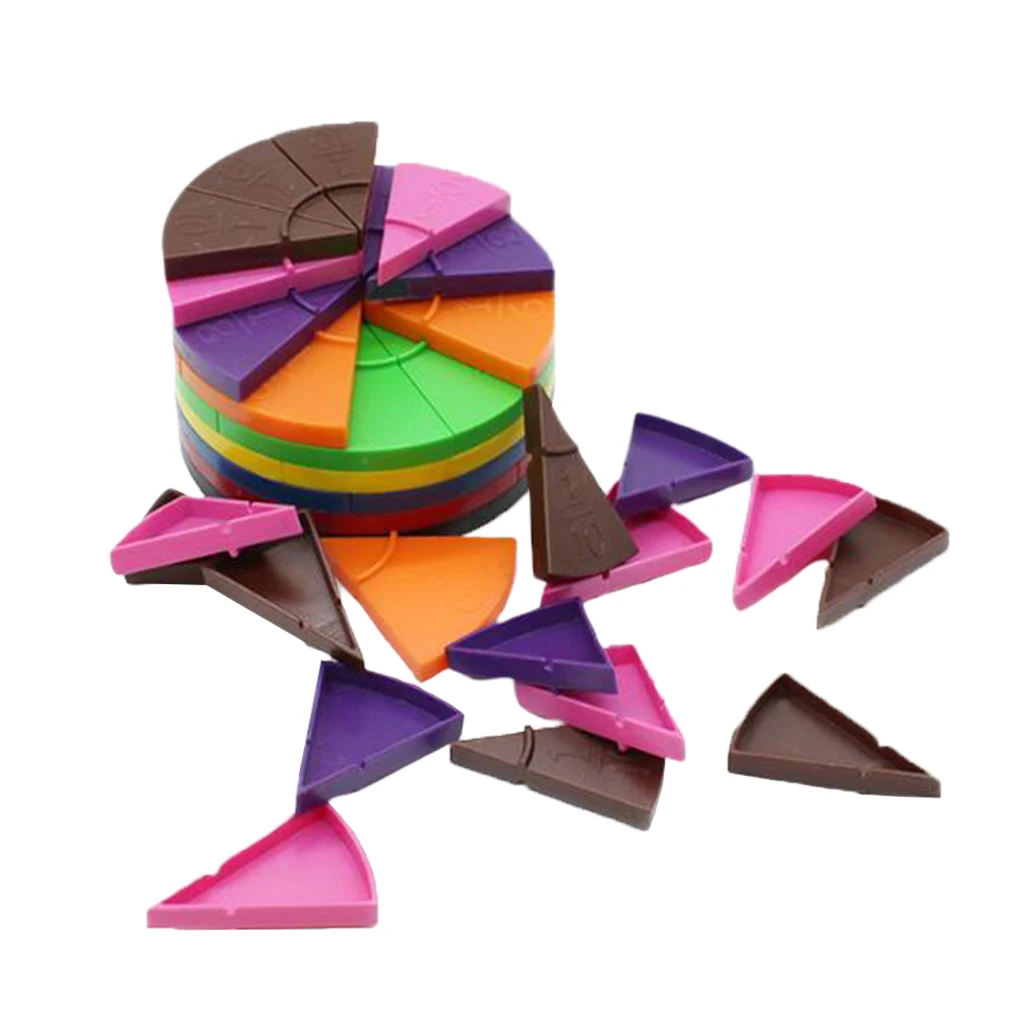 

114 Pieces Fraction Circles Platter Board Games Maths Educational Learning