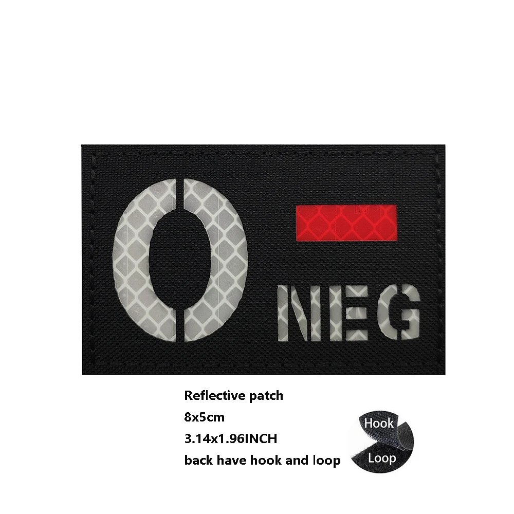 Аксессуар для уличной сумки значок IR светящийся лазерный вырез 8x5 см Тип крови A