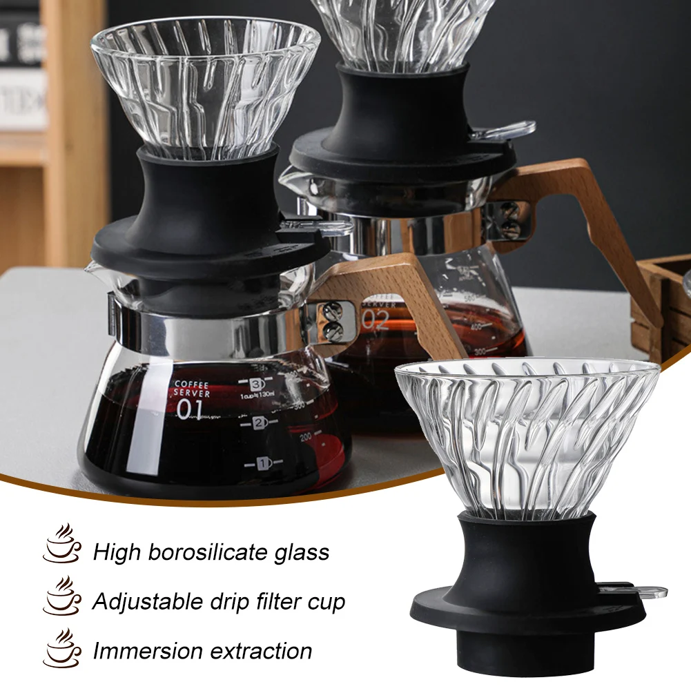 

Coffee Dripper Filter Pour Over Coffee Maker Immersion Hand-Brewed Reusable Glass Coffee Drip Filter Cup Barista Coffeeware