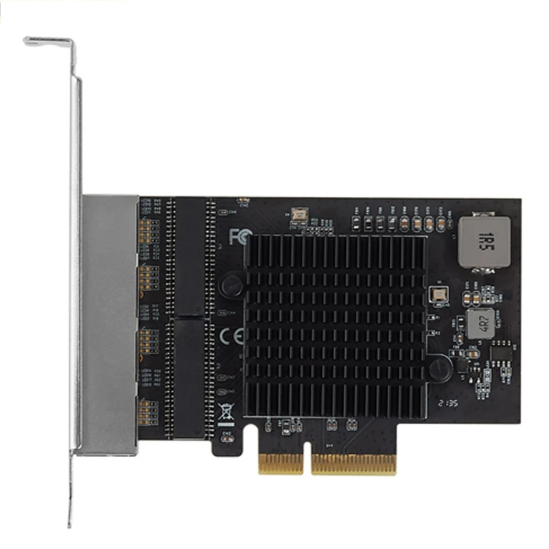 RTL8125B Chip 4 Ports PCI-E x4 Network Controller Card RJ45 1000Mbps 2.5G PCI-Express Gigabit Ethernet Server Adapter