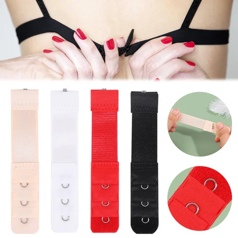 2/4/6 Pcs Three Rows One Buckle Women Bra Extension Buckles Adjustable Belts Elastic Extension Belt Hook Clip Expander Underwear