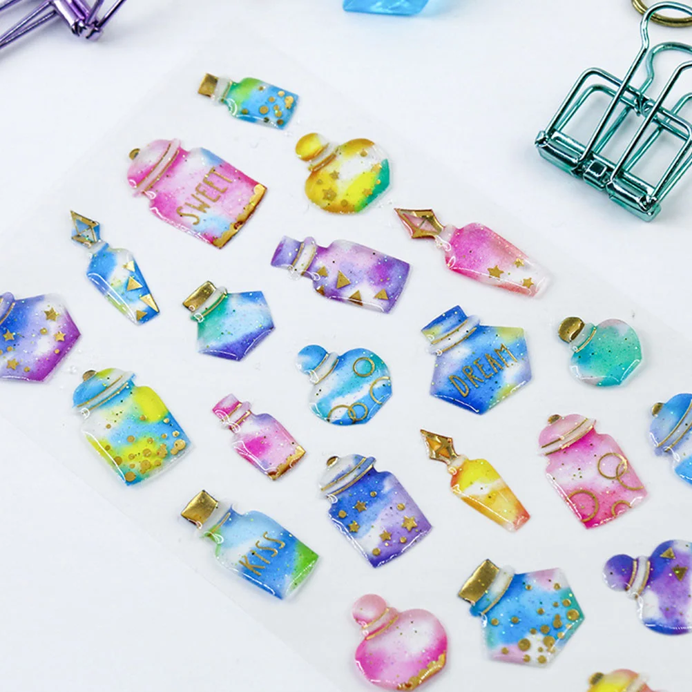 

Stickers Photo Album Kids Sticker Epoxy Diy Puffy Scrapbooking 3D Planner Crystal Clear Resin Kawaii Journal Laptop Water Bottle