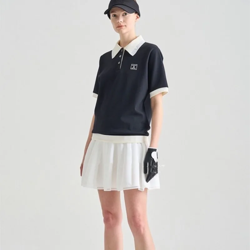 Women's Golf Polo T Shirts Lightweight Moisture Wicking Short Sleeve Shirt Quick Dry 3-Button