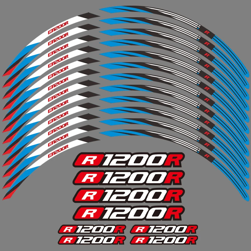 Наклейка на колесо мотоцикла, водонепроницаемая лента для обода для BMW R1200R R1200 R 1200 R 1200R, аксессуары, 17 дюймов, наклейки на колесо