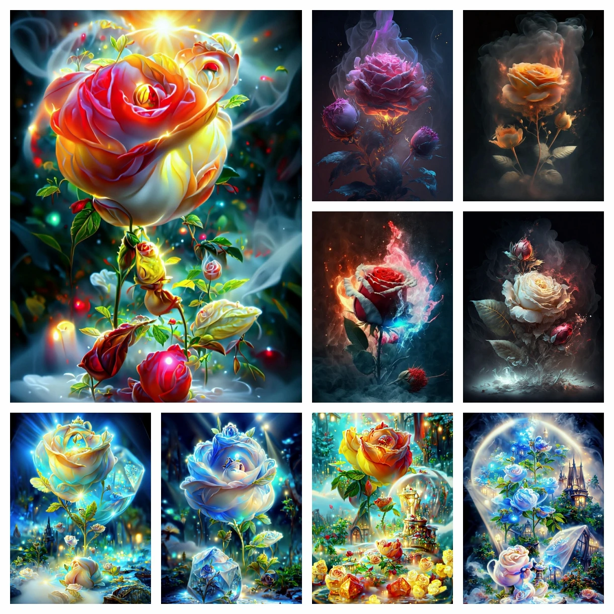Купи Dream Rose 5D DIY Diamond Painting Mosaic Embroidery Fantasy Flower Landscape Cross Stitch Handmade Craft Rhinestones Home Decor за 235 рублей в магазине AliExpress