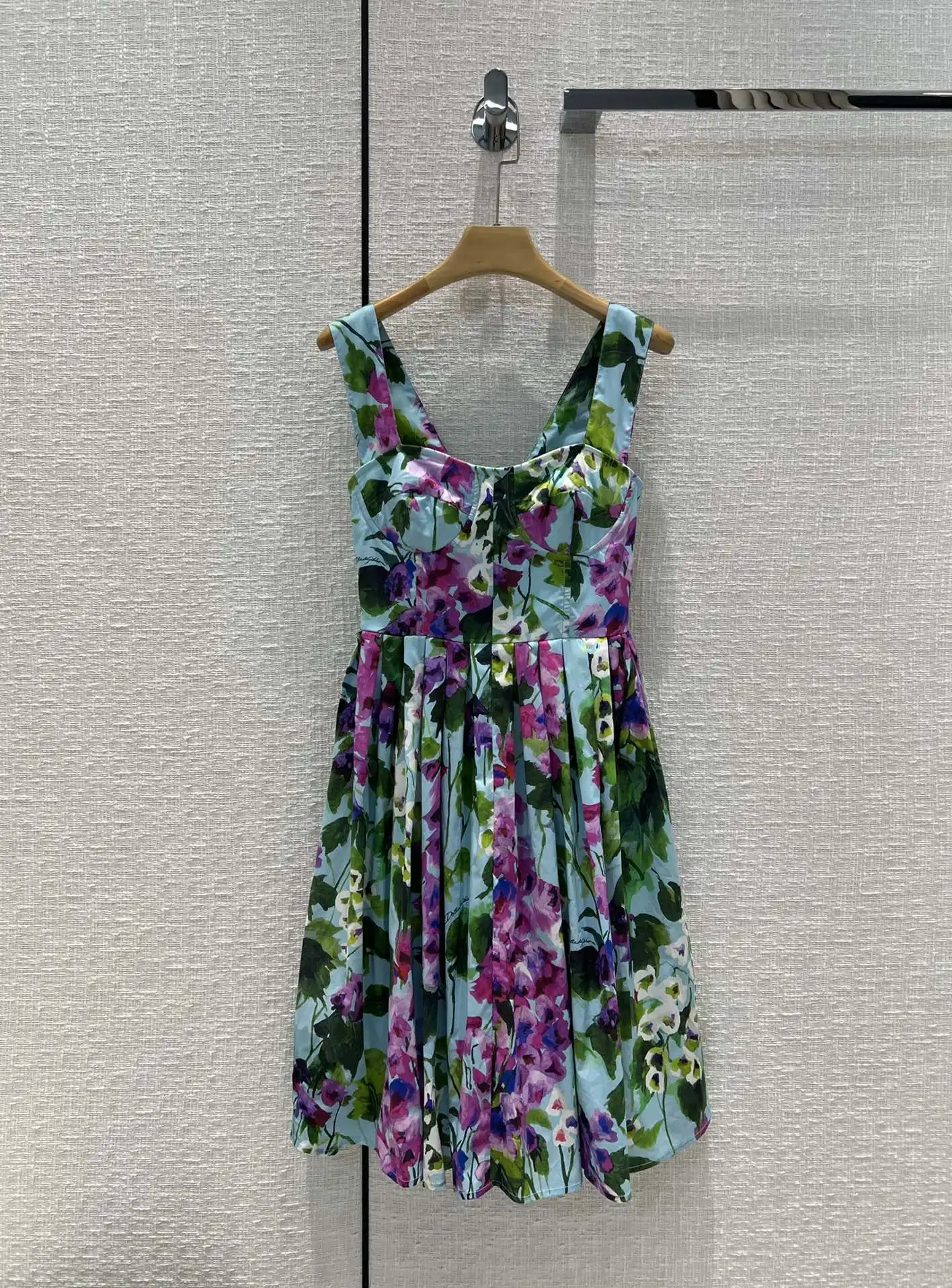 

Floral Printed Tank Dress Casual Vintage Sleeveless A-line Mini Dress 2022 Spring Summer High-end Cotton Dresses for Women