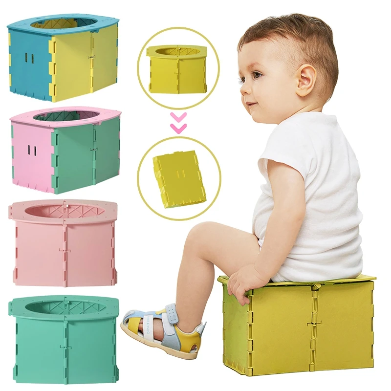 

Baby Potty Toilet Folding Kids Potty Training Seat Plastic Protable Children Toilet for Travel Camping Hiking Outdoor