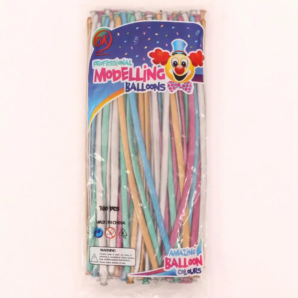 100 × длинные воздушные шары хром серебро/ярко-розовый/золотой/смешанные цвета