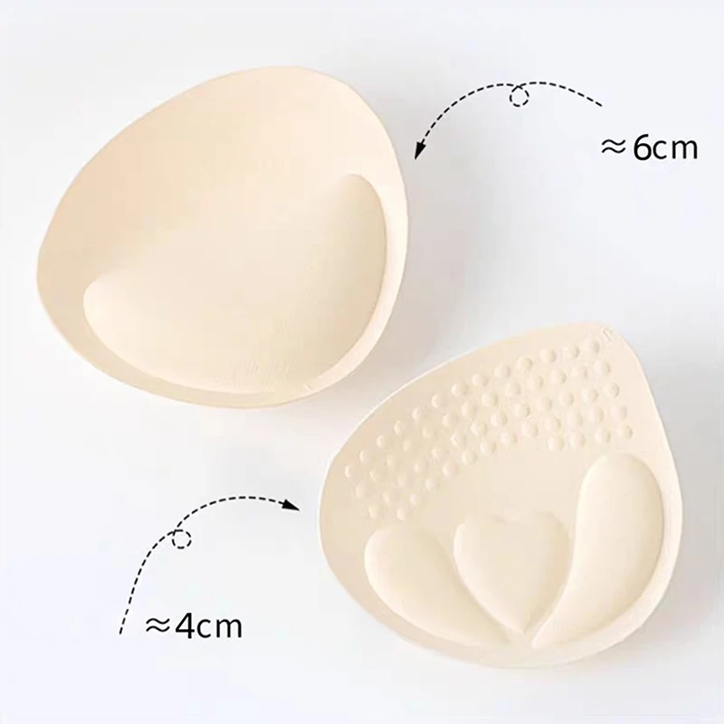 

1 Pair Latex Chest Pad Breathable Bra Pads Inserts Removable Women's Sports Cups Bra Pads Or Swimsuit Insert 4cm/6cm