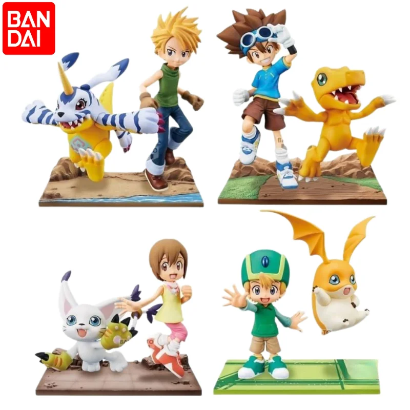 

Cartoon Digimon Adventure Anime Peripheral Figure Agumon Gabumon Scene Character Model Toy Exquisite Ornament Children's Gift
