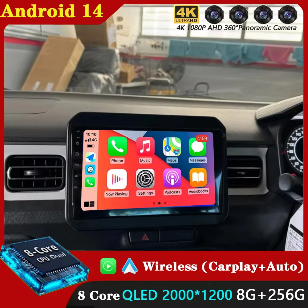 Android 14 беспроводной автомобильный Carplay для Suzuki Ignis 2016 2017 2018 2019 2020 радиоприемник