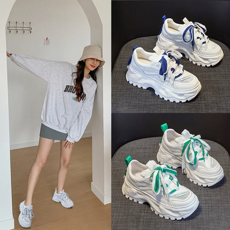 

Dad shoes women's white 2022 new spring and summer students all-match increase the trend of small white women's shoes