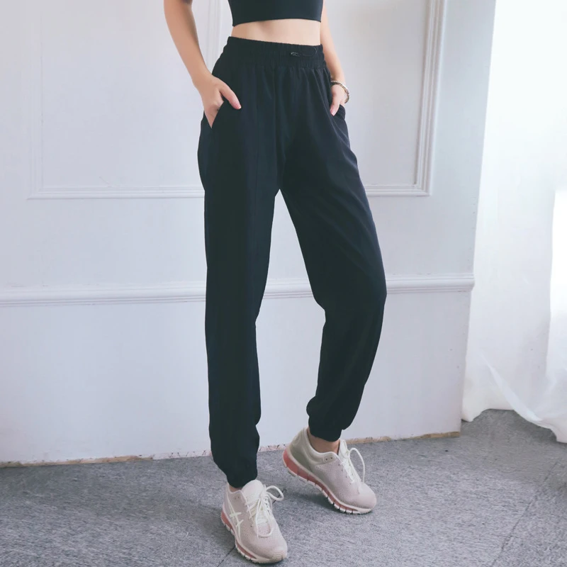 New With Logo Quick-drying Elastic Yoga Sports Fitness Pants Jogging Pants Light Sunscreen Street Fashion Casual Pants Women