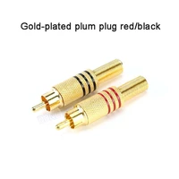 2420pcs gold plated plum plug red black audio and video plug cauliflower plug can be wired video and audio plug
