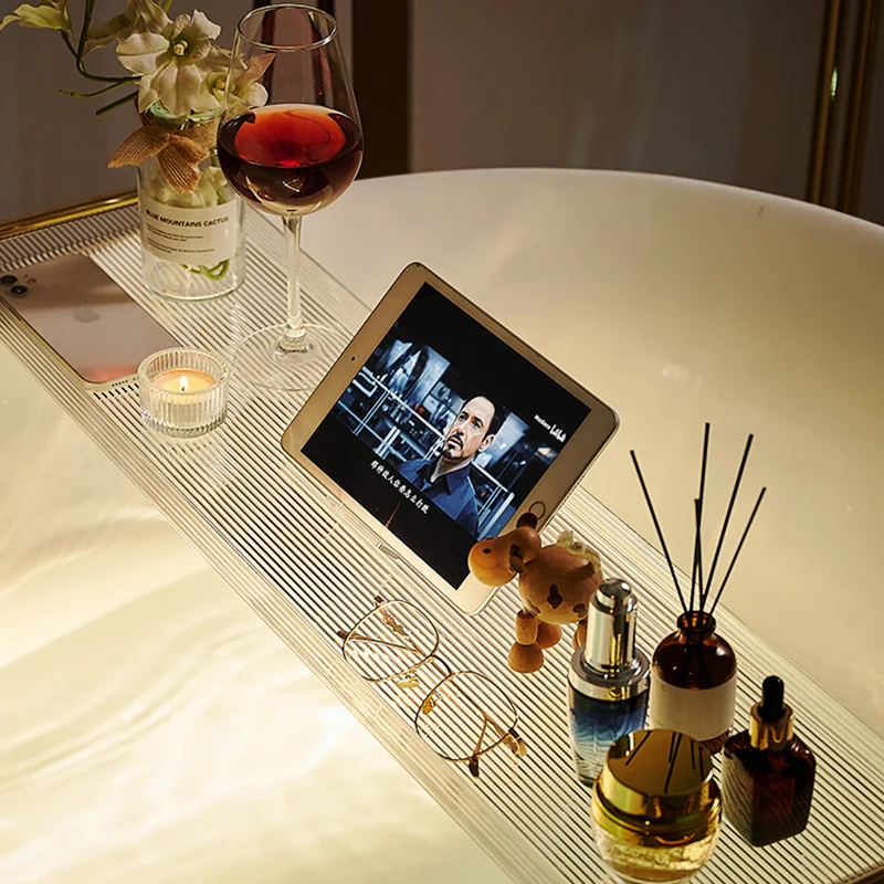 Роскошная акриловая полка для ванны поднос ванной душа органайзер аксессуары