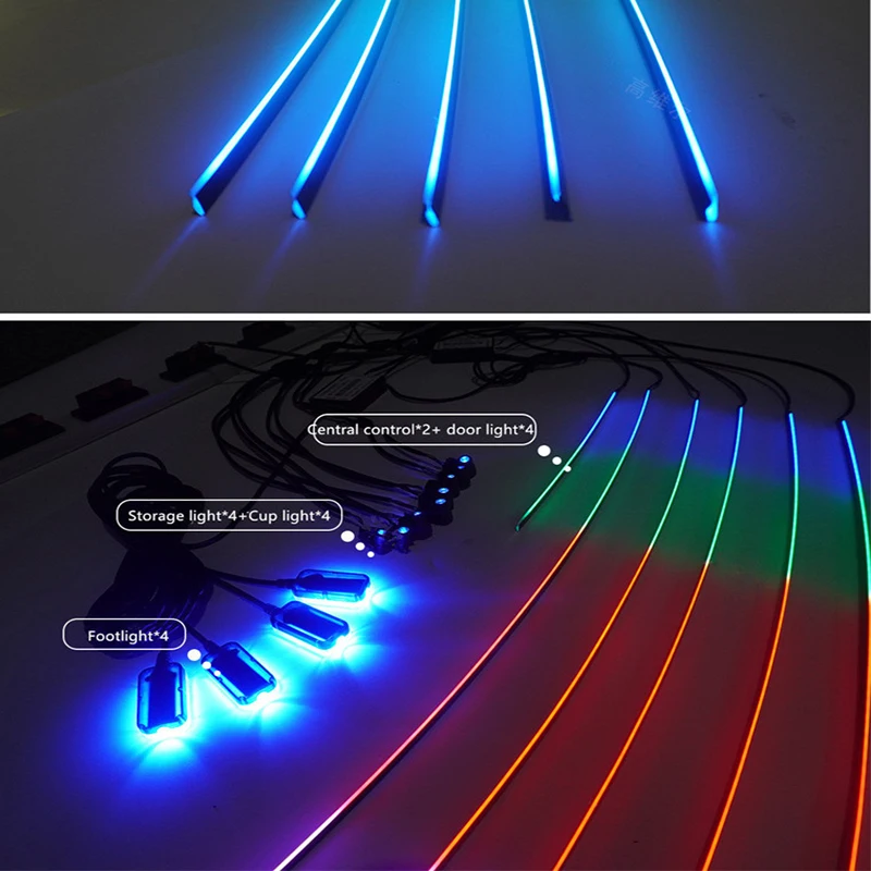 18 в 1 симфонисветильник автомобильный окружающий свет s RGB интерьер