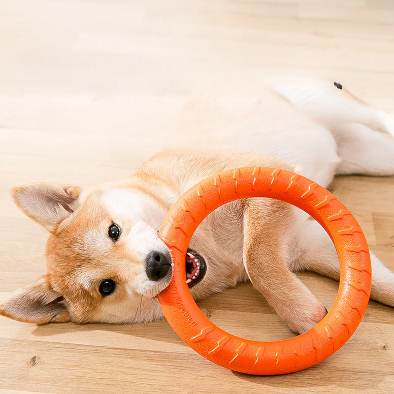 

Dog Toys for Big Dogs EVA Interactive Training Ring Puller Resistant for Dogs Pet Flying Discs Bite Ring Toy for Small Dog
