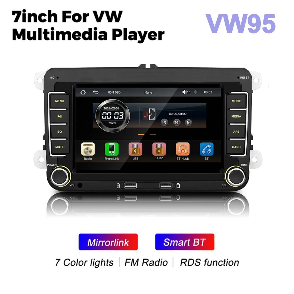 

2-DIN HD Мультимедийный Проигрыватель Для Автомобиля С RDS, AirPlay, CarPlay, Android Для Volkswagen, Seat, Skoda, Passat, Golf