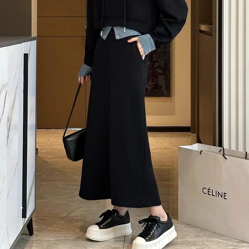 Женский джинсовый костюм в американском стиле свитер и юбка ретро для отдыха с