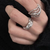unique design rings irregular texture s925 sterling silver ring biker stainless steel rings cool couple jewelry accesseries