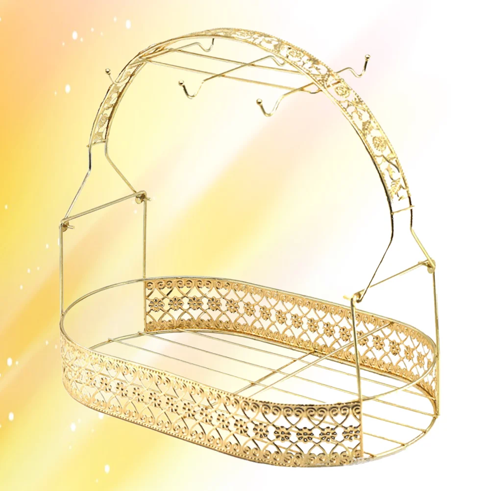 

Mug Cup Holder Coffee Rack Stand Organizer Tea Storage Display Tree Iron Drying Basket Cups Hanger Tray Drainer Hook Hanging