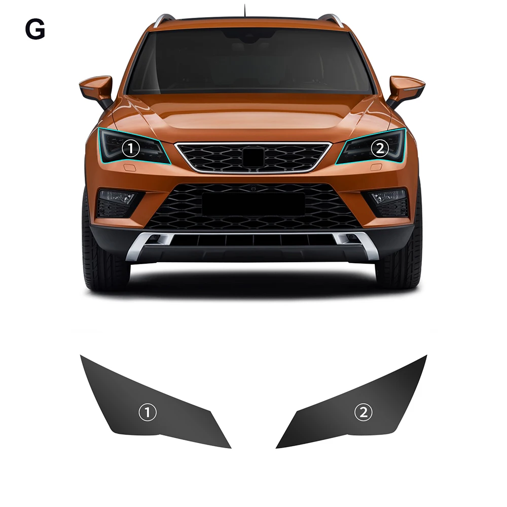 

Пленка для фар Seat Ateca 2016 2017 2018 2019 CUPRA Ateca B, защитная пленка для дверей, наклейка, устойчивая к царапинам, дымчатая, прозрачная, PPF