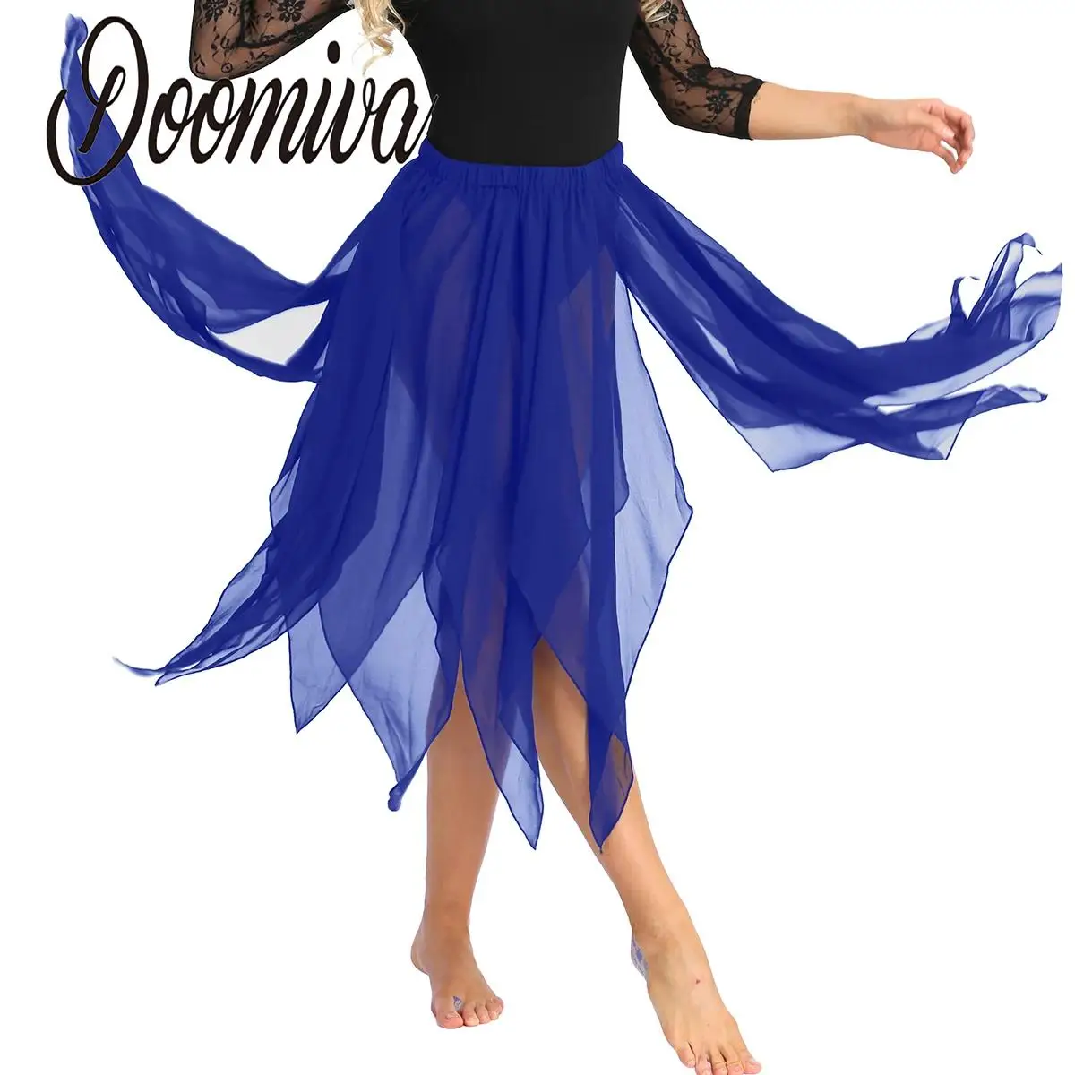 Женская прозрачная шифоновая юбка для танца живота