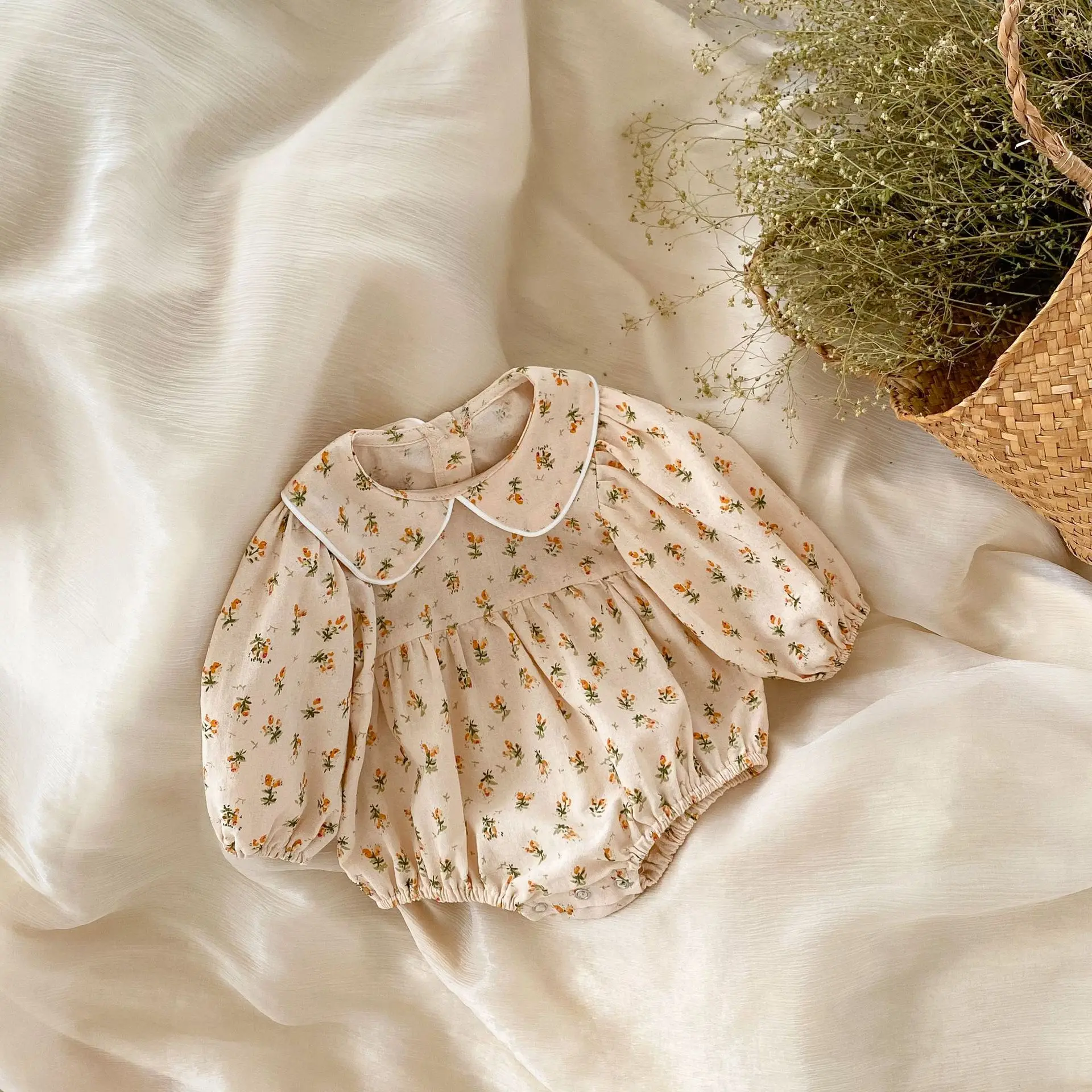 Freely Move Baby Girl Rompers Autumn Princess Newborn Baby Clothes Girls Long Sleeve Floral Jumpsuit Kids Baby Outfits Clothes