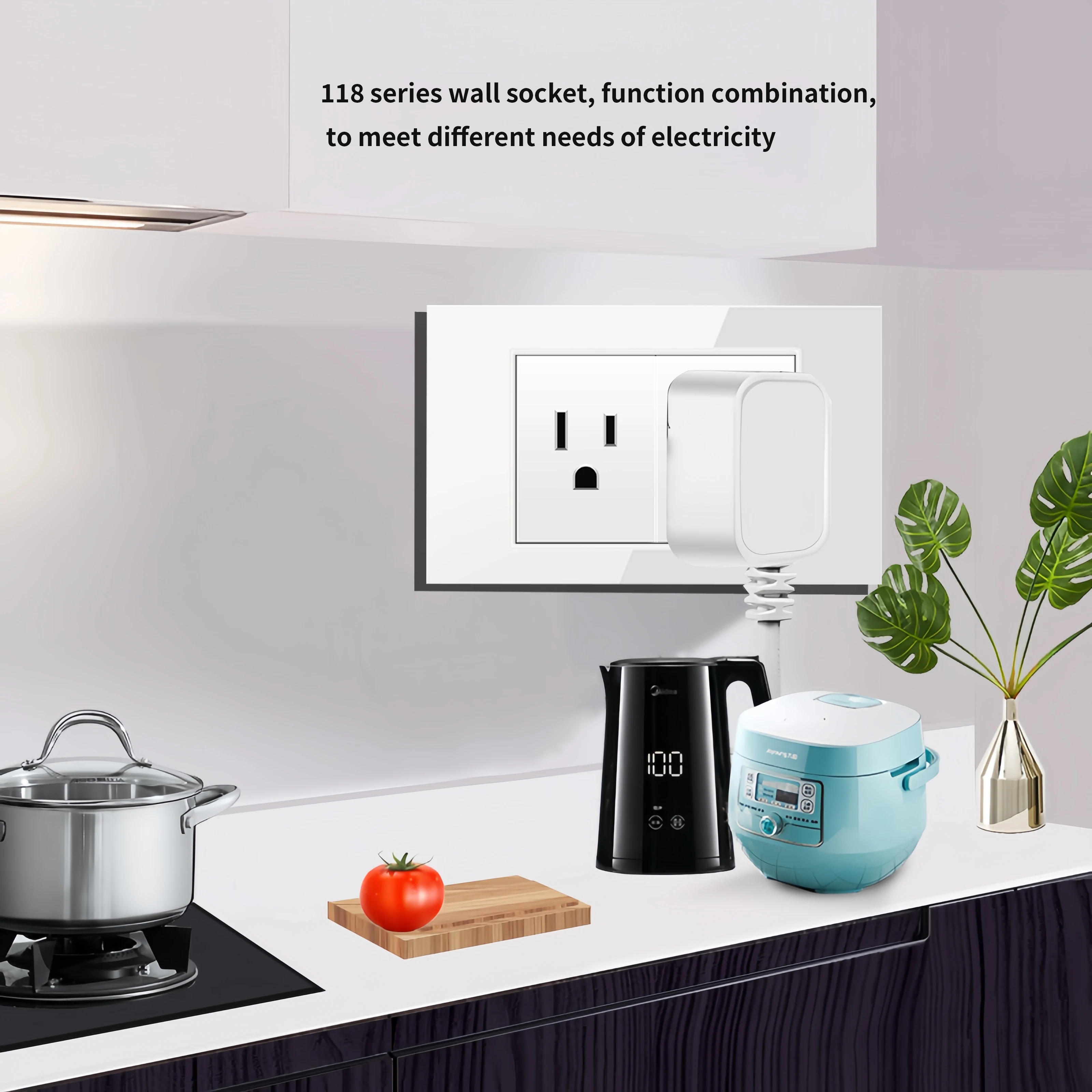 Белая настенная панель выключателя света закаленное стекло стандарт США