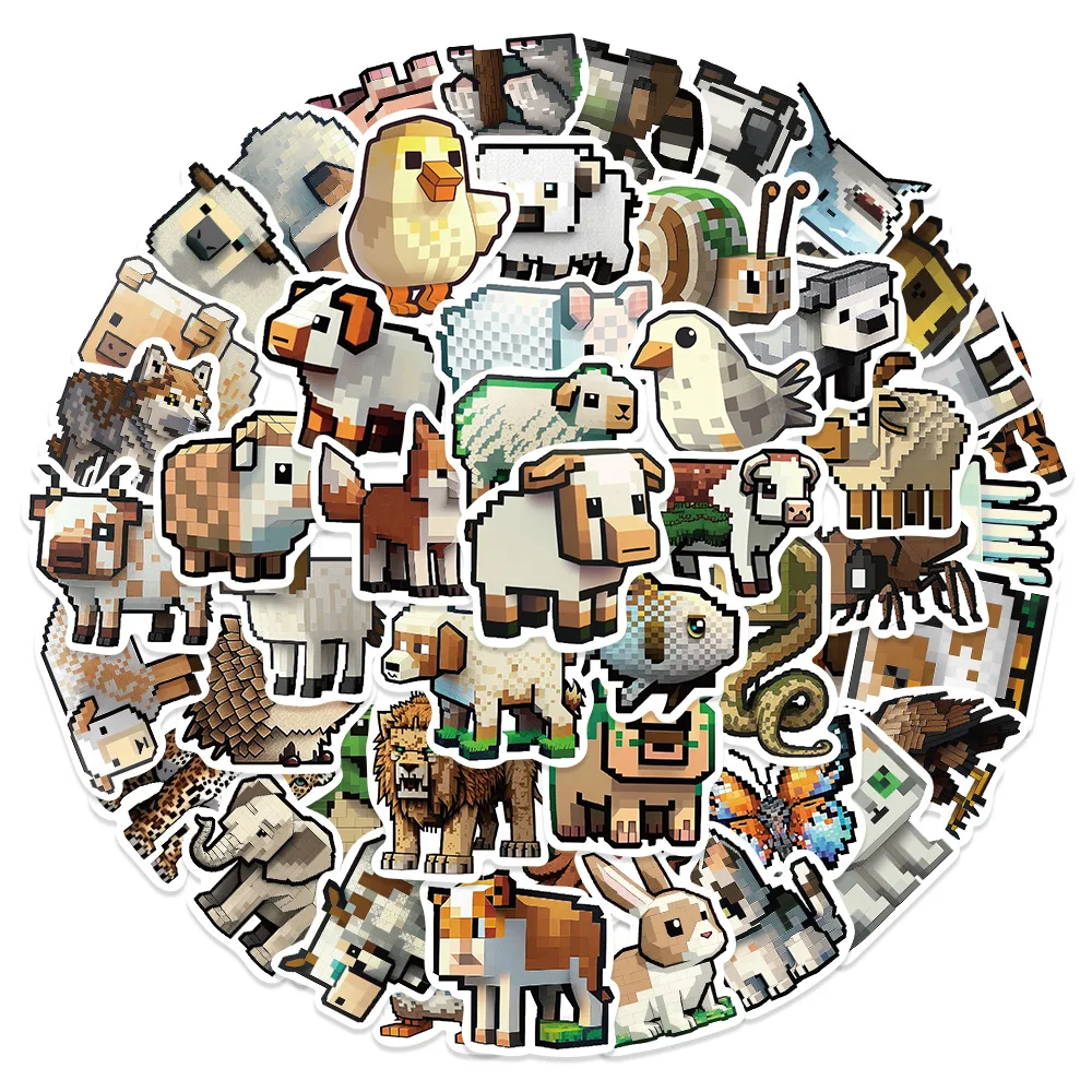 

Стильные Мультяшные милые пиксельные животные в стиле INS, стикеры «сделай сам» на велосипед, Дорожный чемодан, ноутбук, граффити, водонепрон...