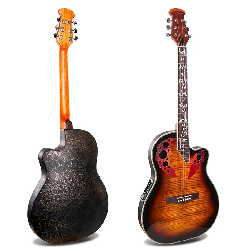 

6-струнный гитарный полый корпус Country Travel с большой высококачественной гитарой из дерева для начинающих 40 дюймов музыкальный инструмент для...
