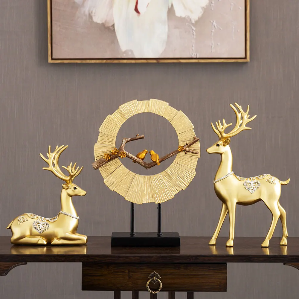 

Home Decor Accessories Modern Deer Statues Nordic Animal Sculpture Fengshui Living Room Office Desk Decoration Gifts