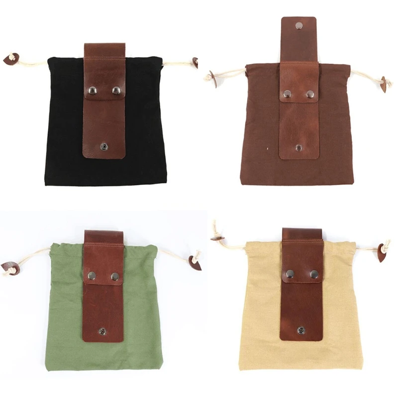 

Black/ Brown/ Green/ Khaki Leather Waxed Canvas Pouch Garden Tools Bag Tote Garden Tools Bag In Water Proof Canvas Rolling Bag