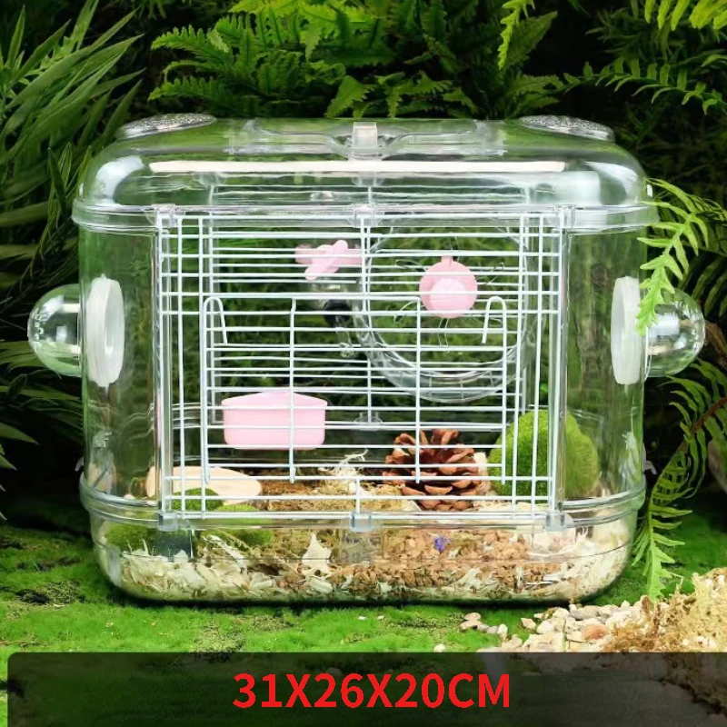 Клетка для хомяка 2-этажный роскошный дом домашних животных портативная мышь