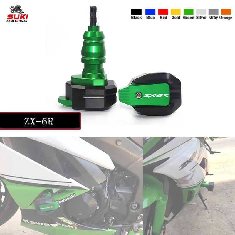 For KAWASAKI NINJA ZX6R ZX 6R 2013-2017 Motorcycle CNC Falling Protection Frame Slider Fairing Guard Crash Protector