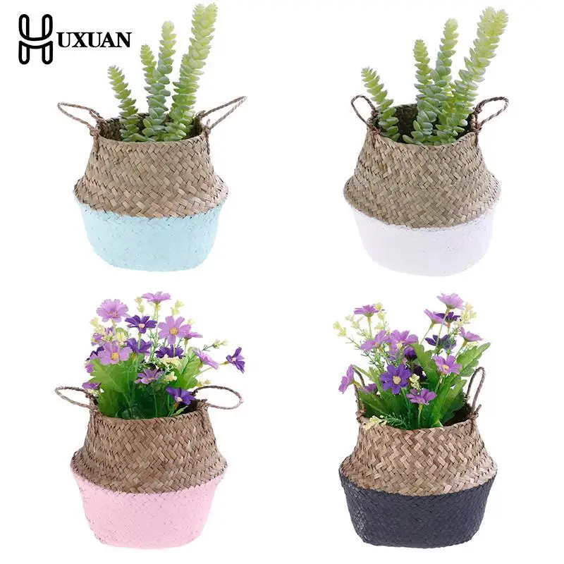 

Новая корзина для хранения цветочных горшков плетеная корзина из ротанга плетеная складная корзина для белья Цветочная ваза садовая подве...