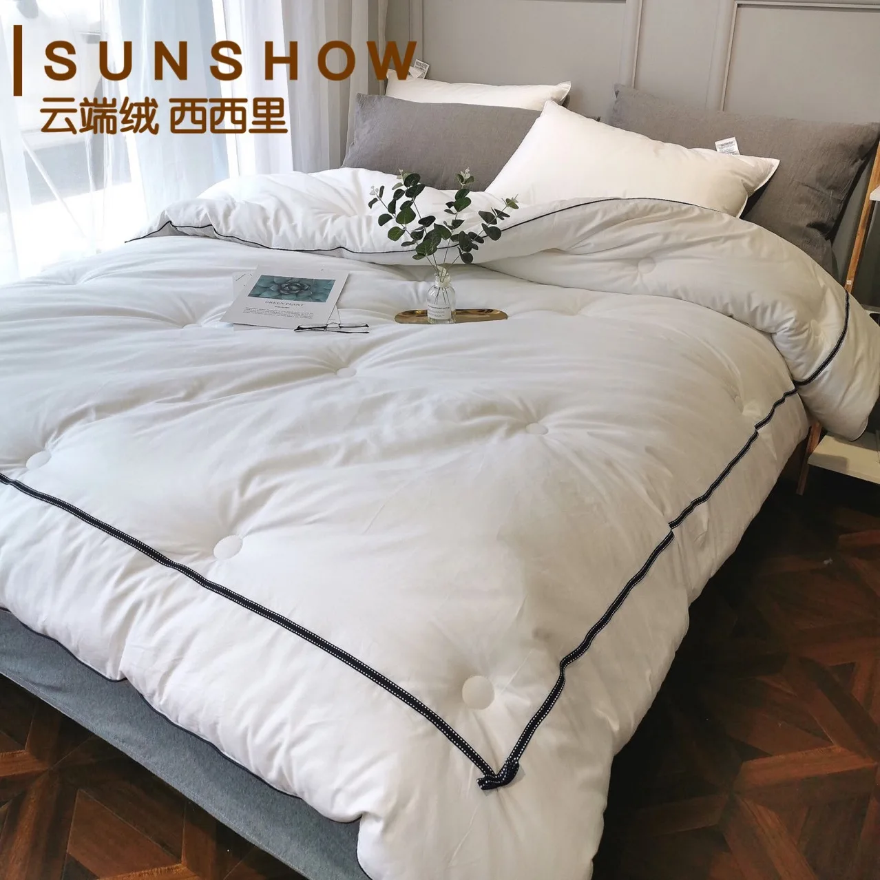 

Высококачественное домашнее одеяло из 100% хлопка, чистый белый бархатный одеяло с сердечником в форме облака, одеяло с постоянной температу...