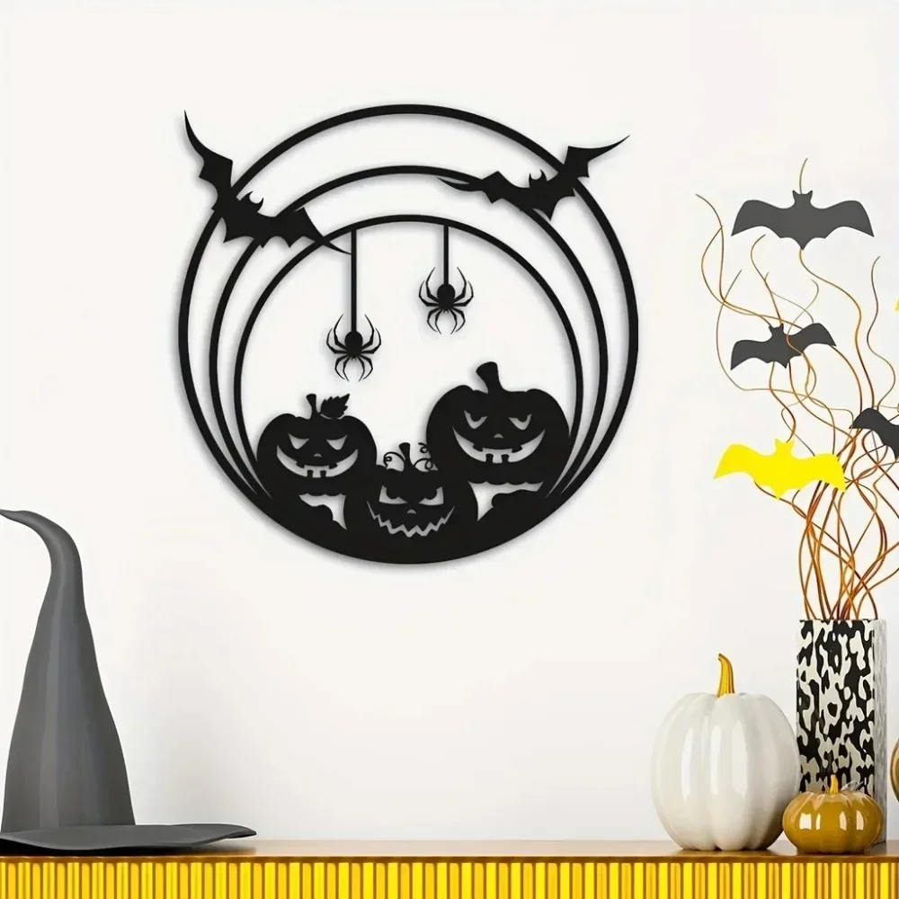 Металлическое настенное украшение в виде тыквы на Хэллоуин — индикатор двери