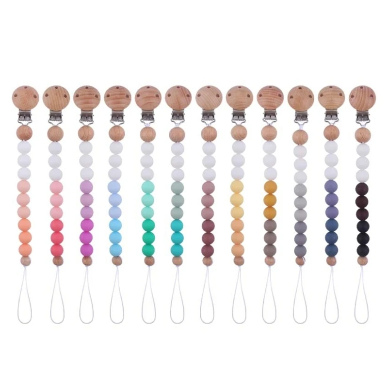 

Зажим для соски-пустышки с принтом в виде бусин