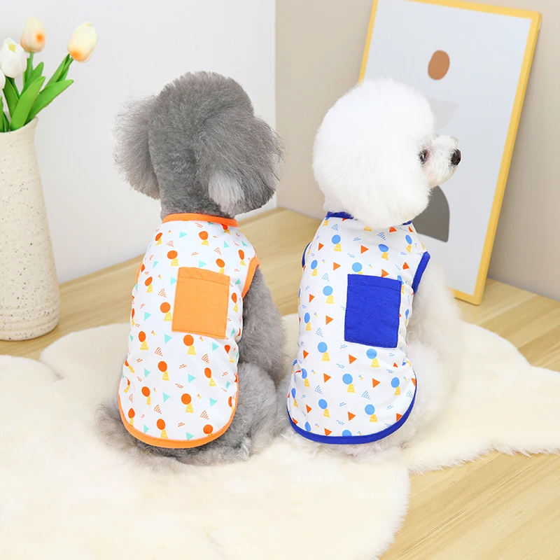 Футболка для собак и кошек с изображением звездного неба Одежда карманом