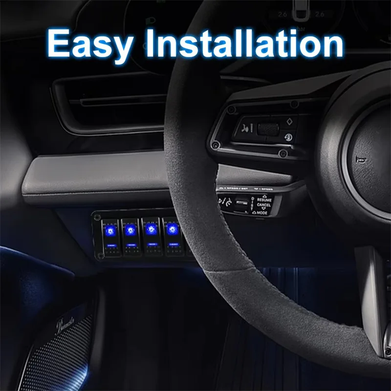 Панель переключателей 12/24 В 8-бандовый морской автомобиль лодка алюминиевый