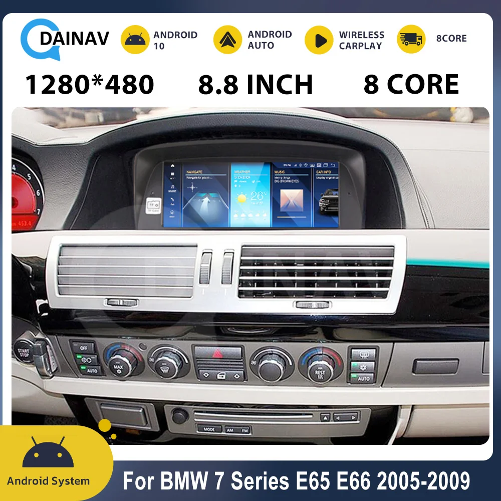 

Android 12 для BMW 7 серии E65 E66 2005-2009 Автомагнитола Google Carplay GPS Навигация стерео автомобильный мультимедийный плеер головное устройство