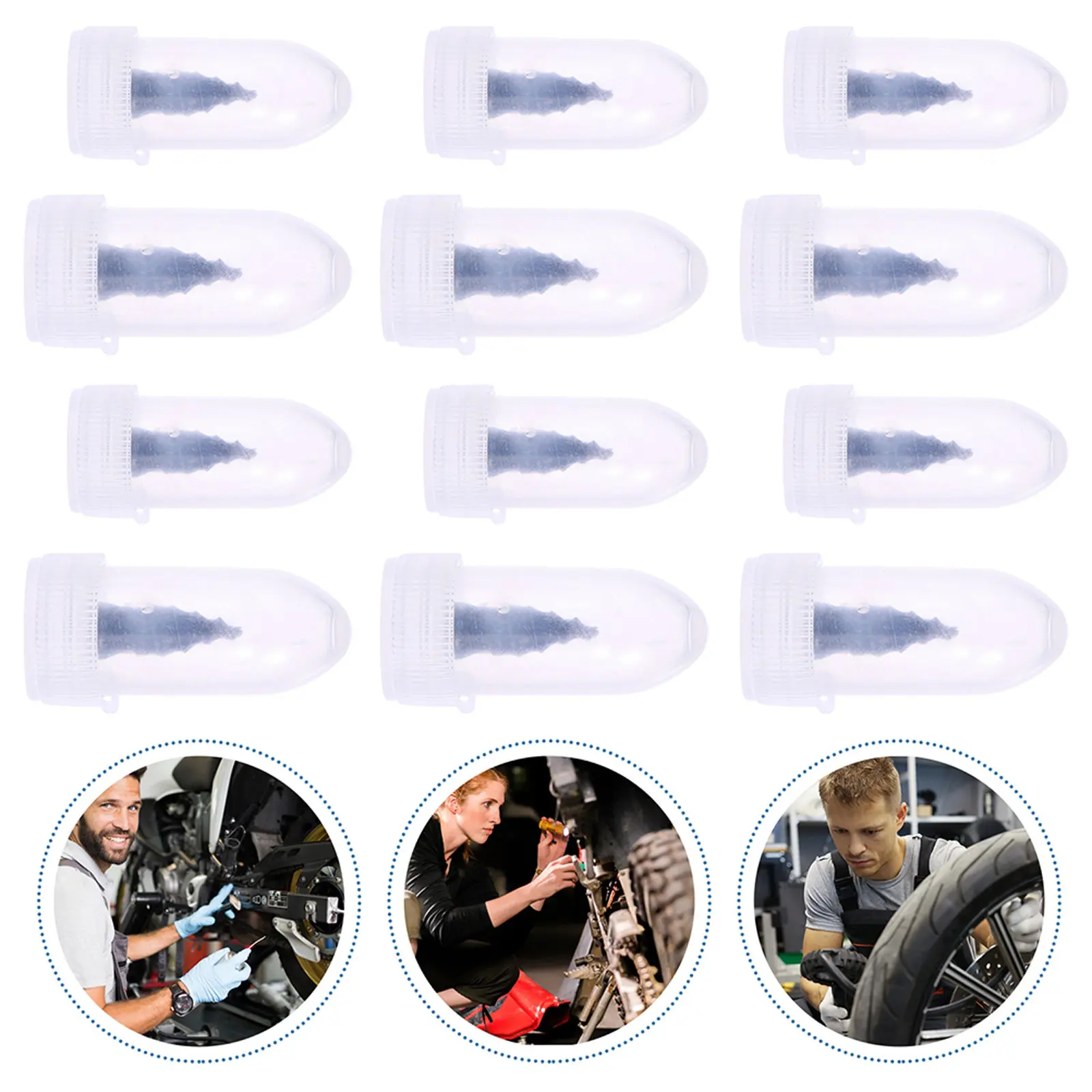 Фото Набор из 60 шт. винтов для ремонта шин, аварийные гвозди для мотоциклов, прочная резина для инструментов для ремонта. №1