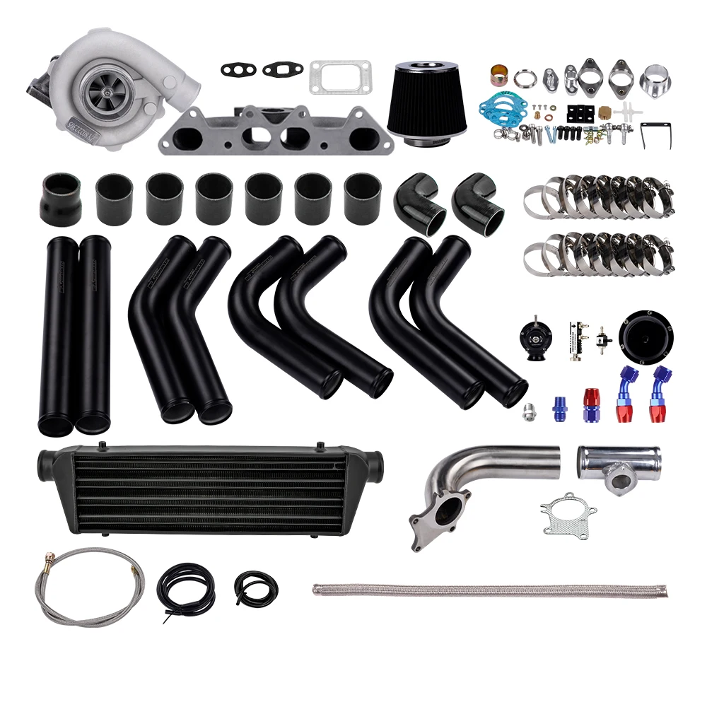 

T3 T4 Turbocharger +Intercooler+Manifold+BOV+Wastegate Kit For Honda Odyssey 2.2/2.3L For Honda Accord F22 F23