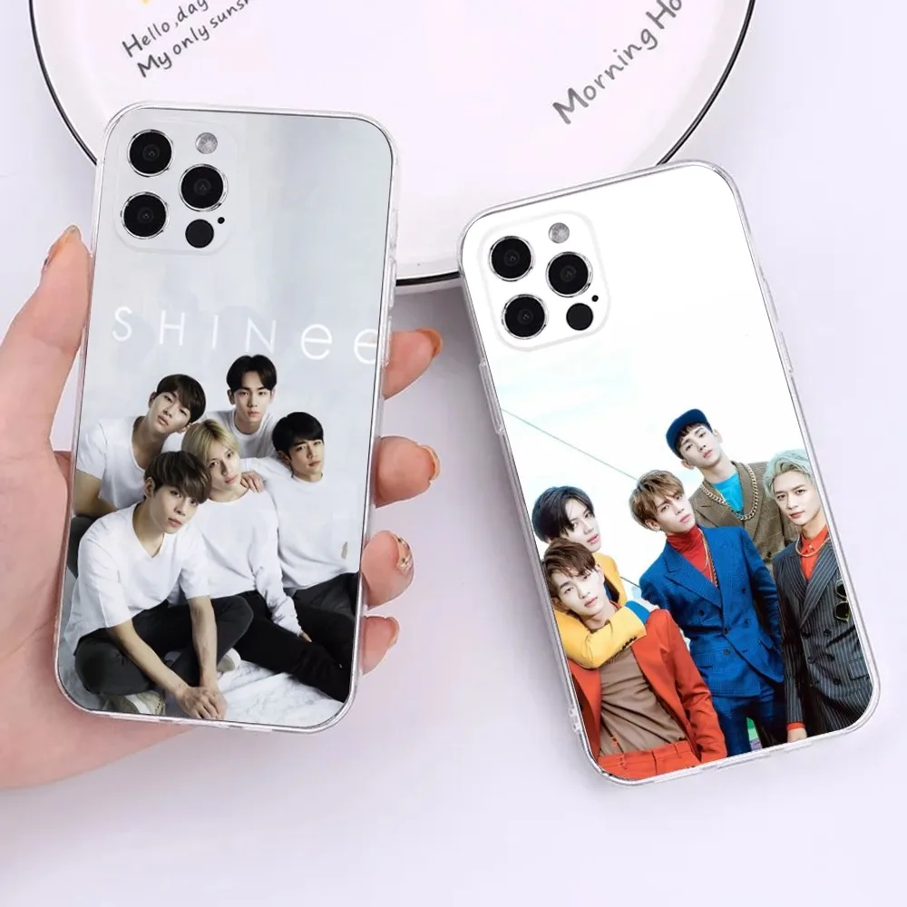 Корейский чехол для телефона Kpop S-Shinee iPhone 15 14 13 12 11 Plus Pro Max XR XS X 7 8 SE мини-прозрачный