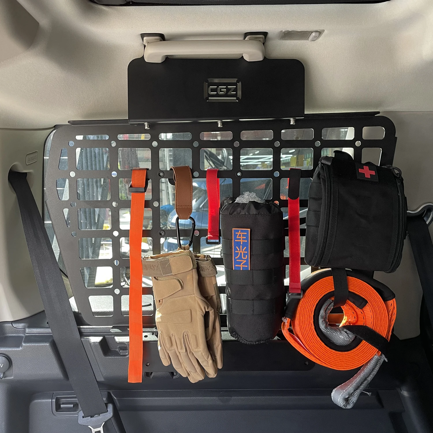 

for Land Rover Discovery 3 LR3 / Discovery 4 LR4 2004-2016 Rear Trunk Side Window Shelf Debris Rack Organizer Molle Panel 1 Set