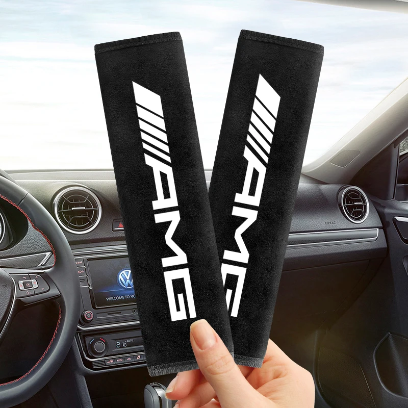 Замшевый пуховый чехол на ремень безопасности защита от ударов и шеи для Mercedes AMG