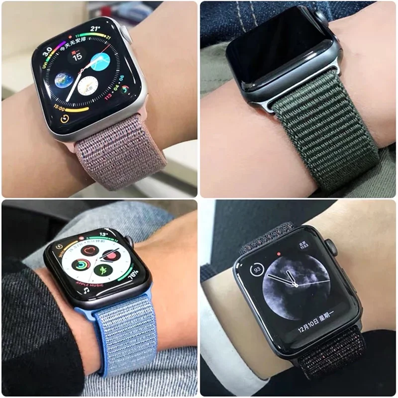 Nylon Strap For Apple Watch Ultra Band 44mm 40mm 49mm 45mm 41mm 42mm 38mm 45 mm Bracelet Breathable iwatch Series 8 se 7 6 5 3