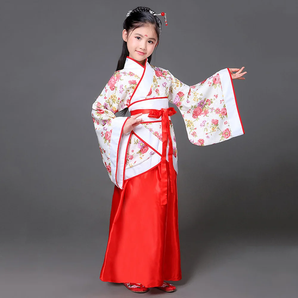 Красный белый традиционный Hanfu одежда для костюмированных игр древней китайской